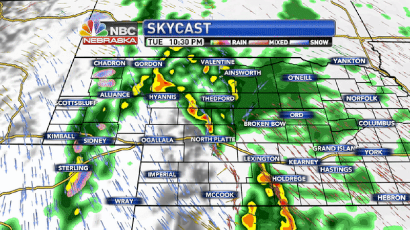 Scattered storms are expected into Tuesday night with rain moving east of the area into...