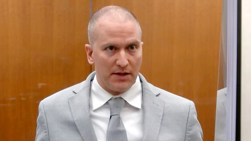 FILE - In this image taken from video, former Minneapolis police Officer Derek Chauvin...