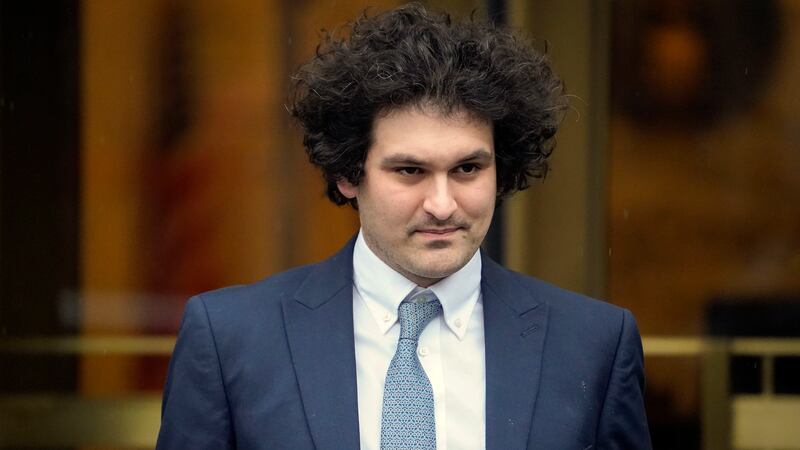 FILE - FTX founder Sam Bankman-Fried leaves federal court in Manhattan, Feb. 16, 2023.