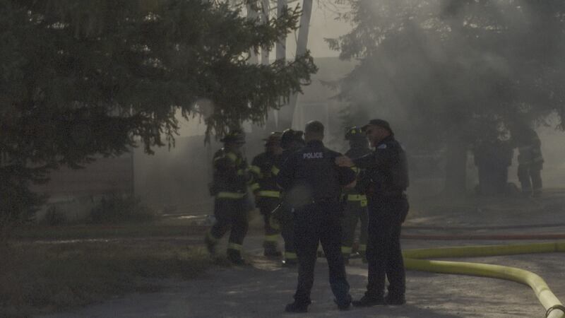Crews respond to a fire on Ridge Drive.