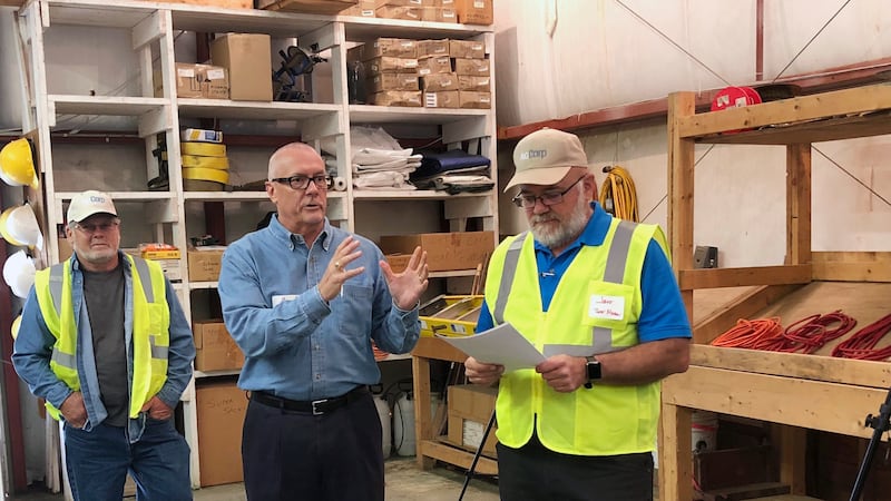 FILE -NioCorp Developments CEO Mark Smith talks to a group of investors during a tour on Oct....