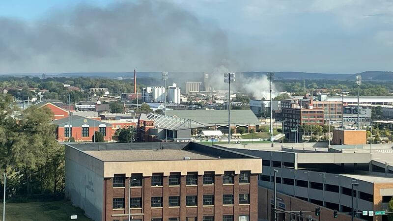Large amounts of smoke seen coming from downtown Omaha